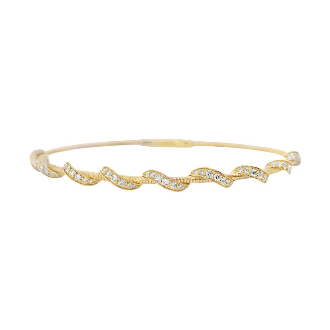 Twisted Diamond Coil Flex Bangle