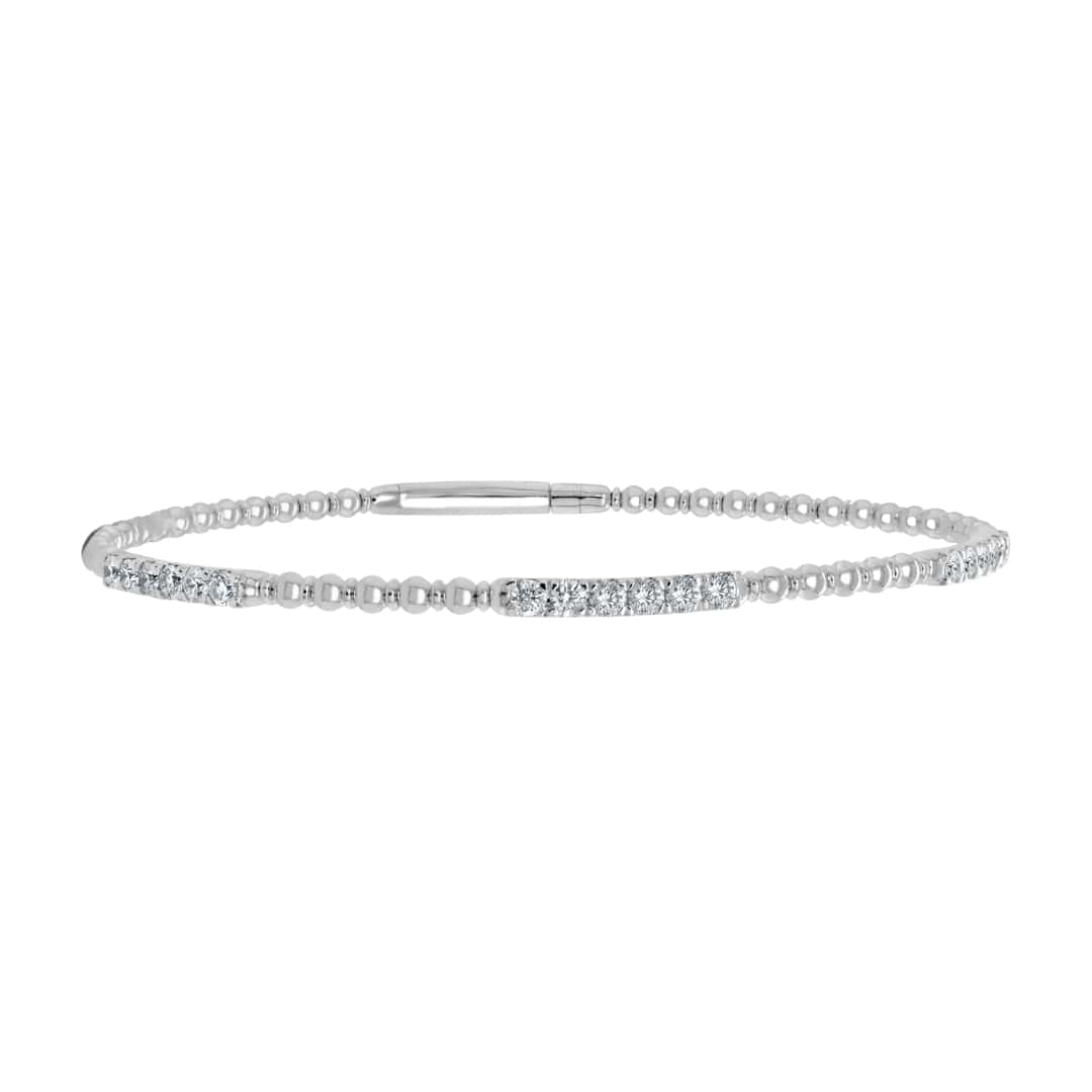Beaded Diamond Station Flex Bangle