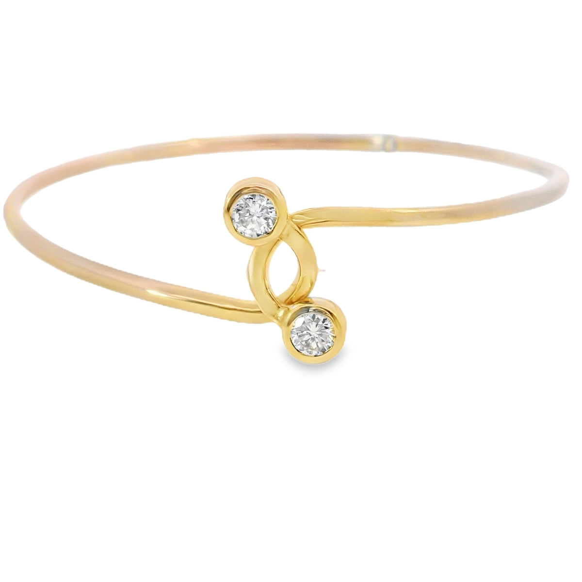 DIAMOND TWO STONE BANGLE