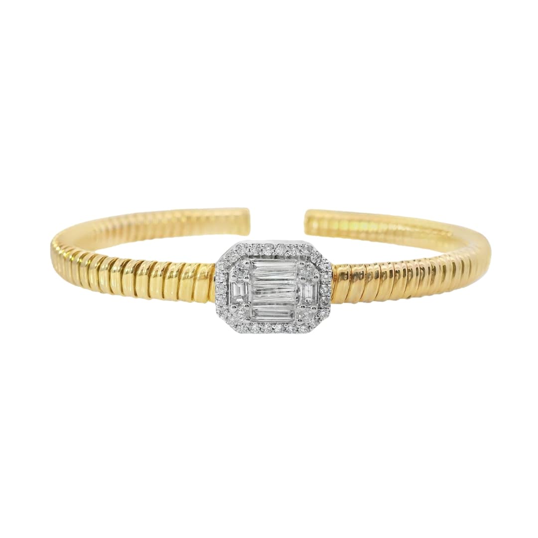 Baguette Diamond Cuff Bangle