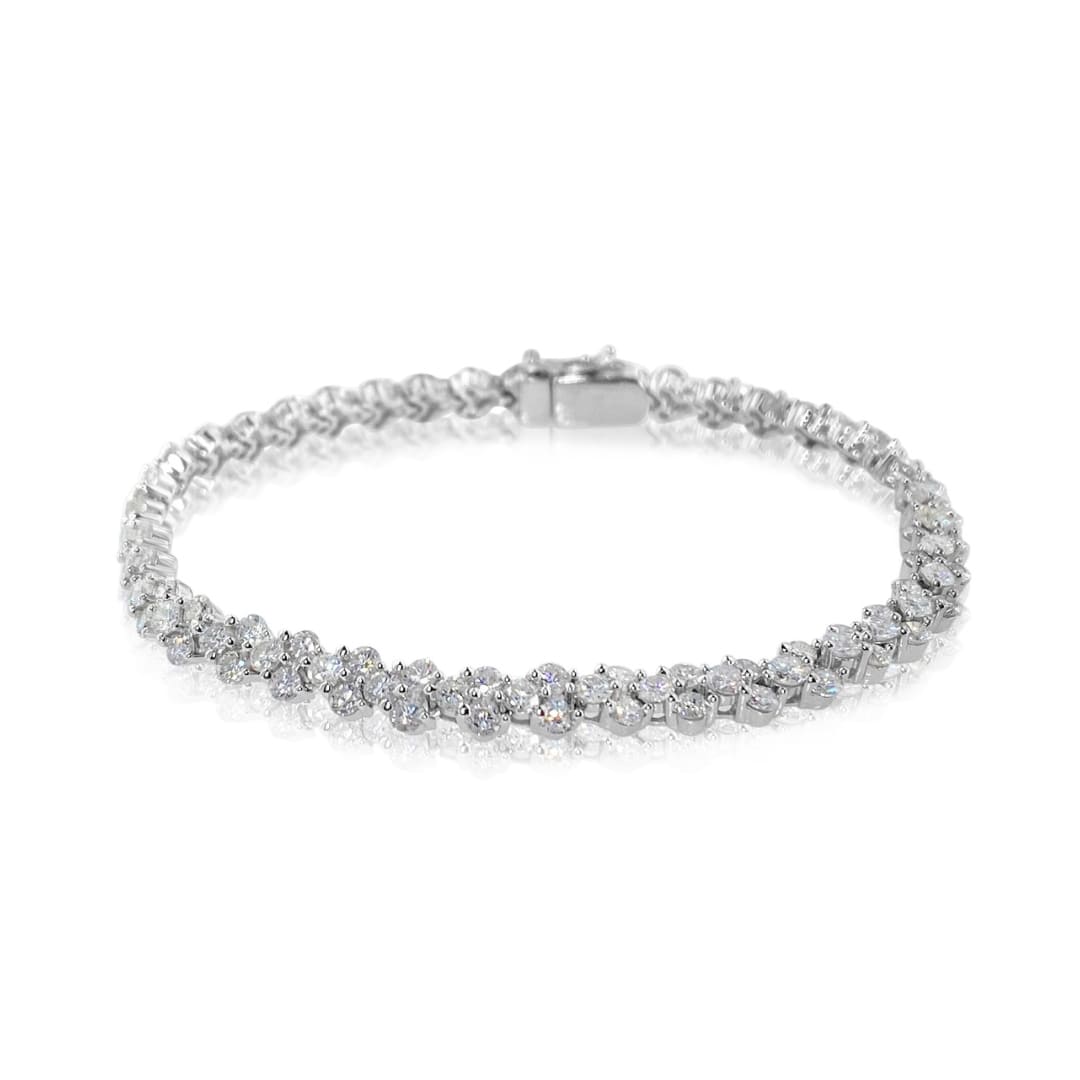 Diamond Cluster Tennis Bracelet