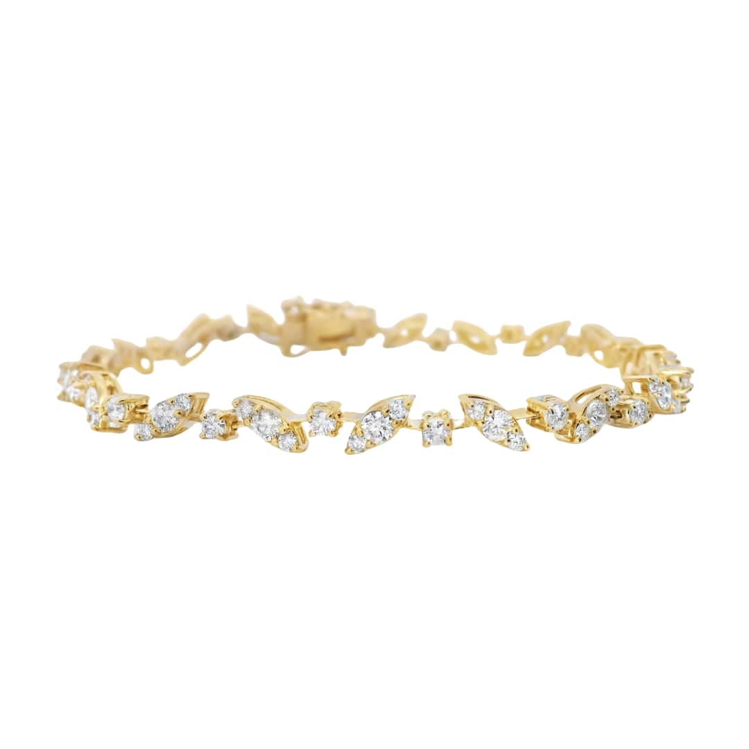 Floral Diamond Tennis Bracelet