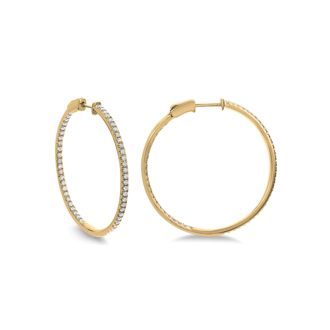 Inside Out Diamond Hoop Earrings