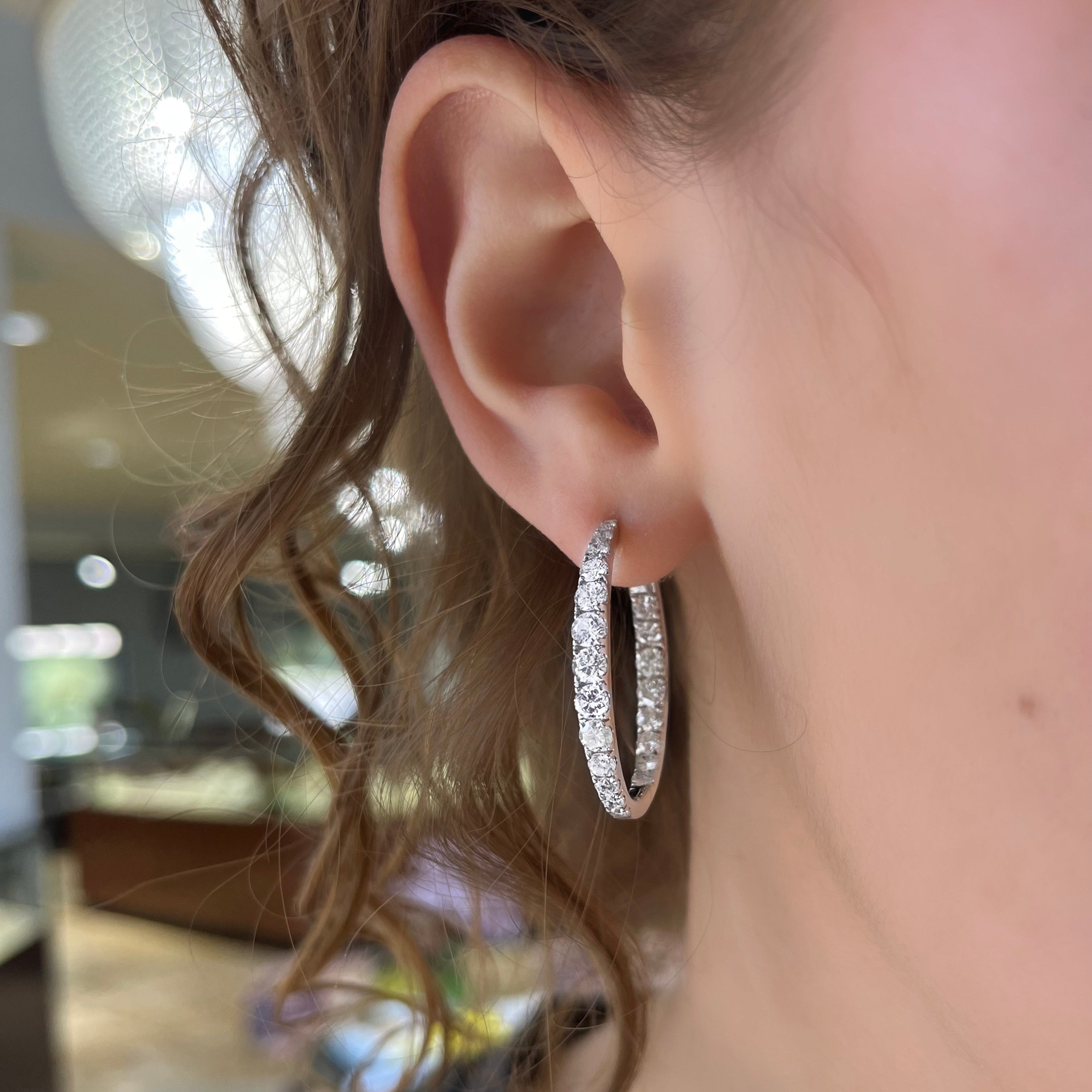 Large Diamond Hoop Earrings