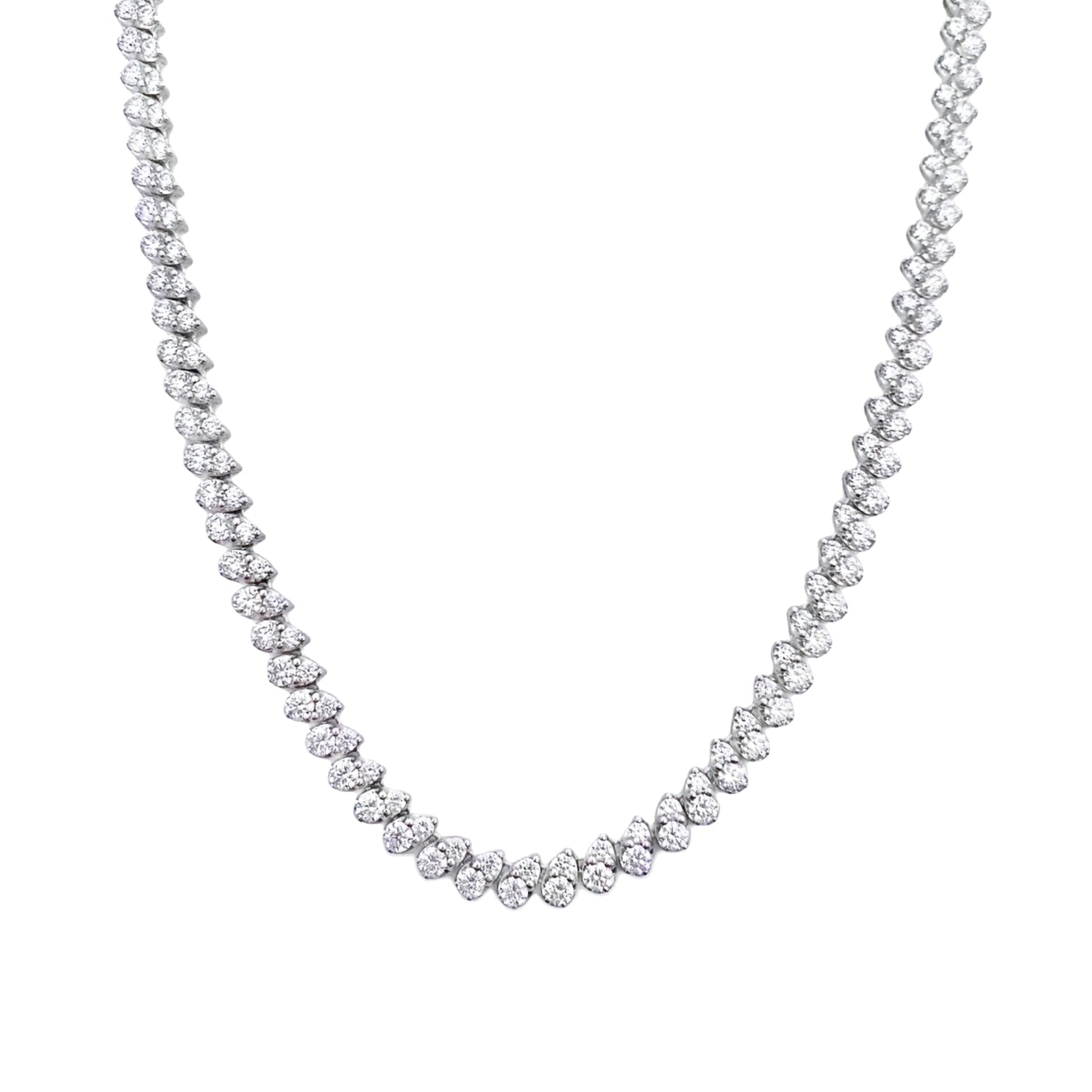 Pear Shaped Diamond Tennis Necklace