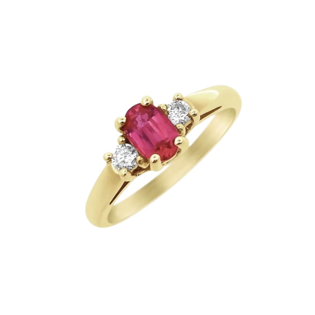 Oval Ruby and Diamond Ring