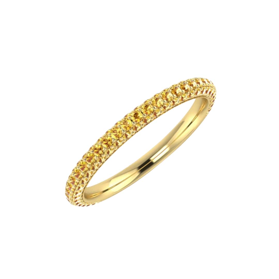 Micro Pave Yellow Sapphire Band