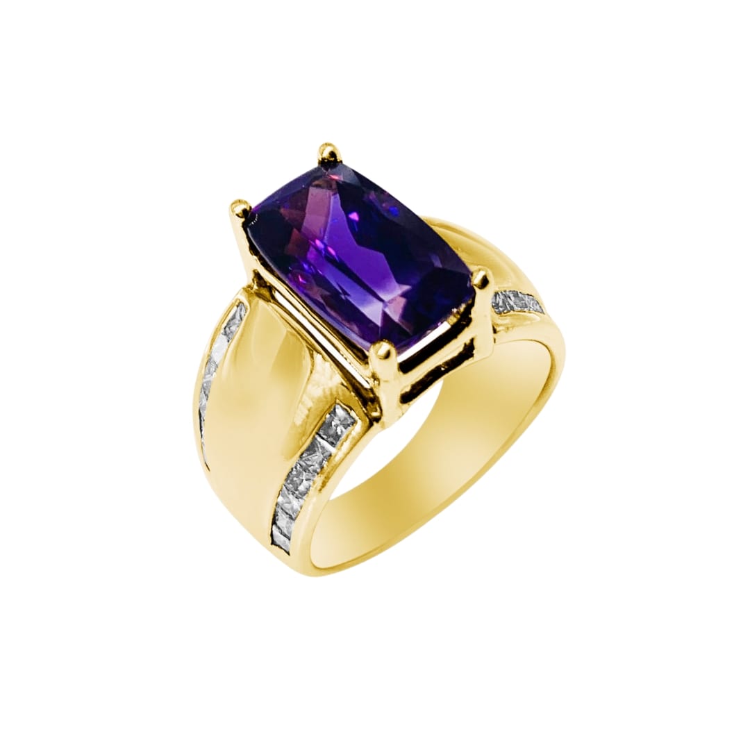 5ctw Amethyst and Diamond Ring