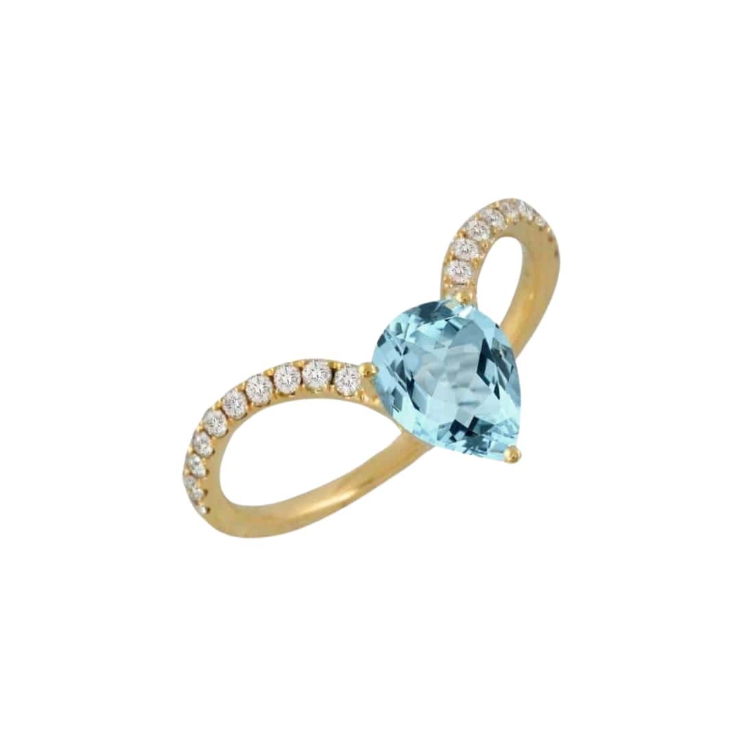 Sky Blue Topaz and Diamond Ring