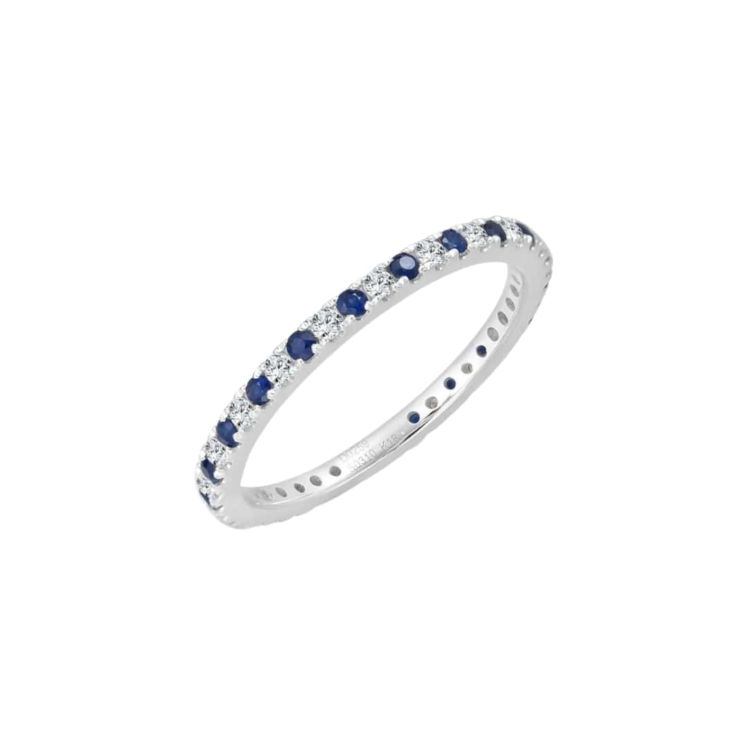 Alternating Sapphire and Diamond Eternity Band