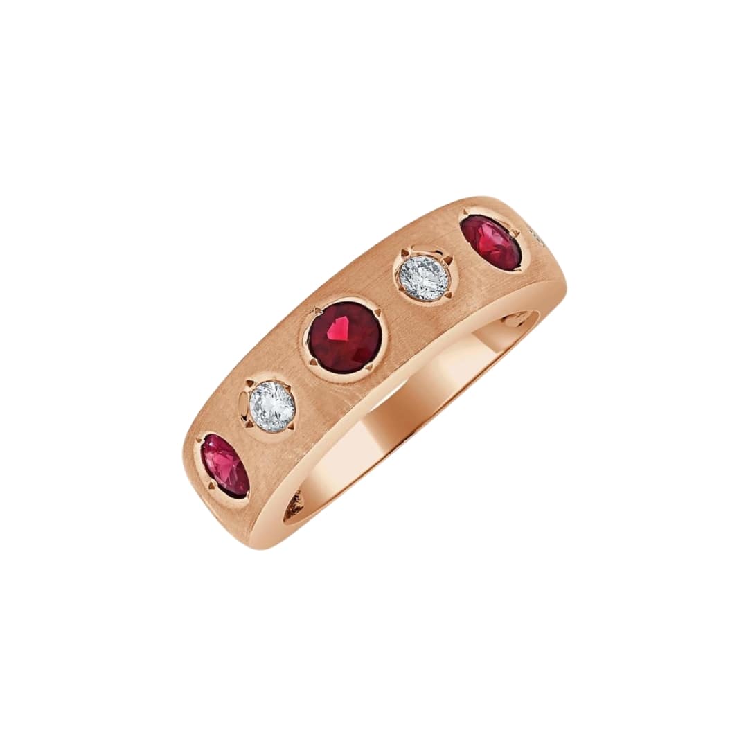 Ruby and Diamond Inlay Ring