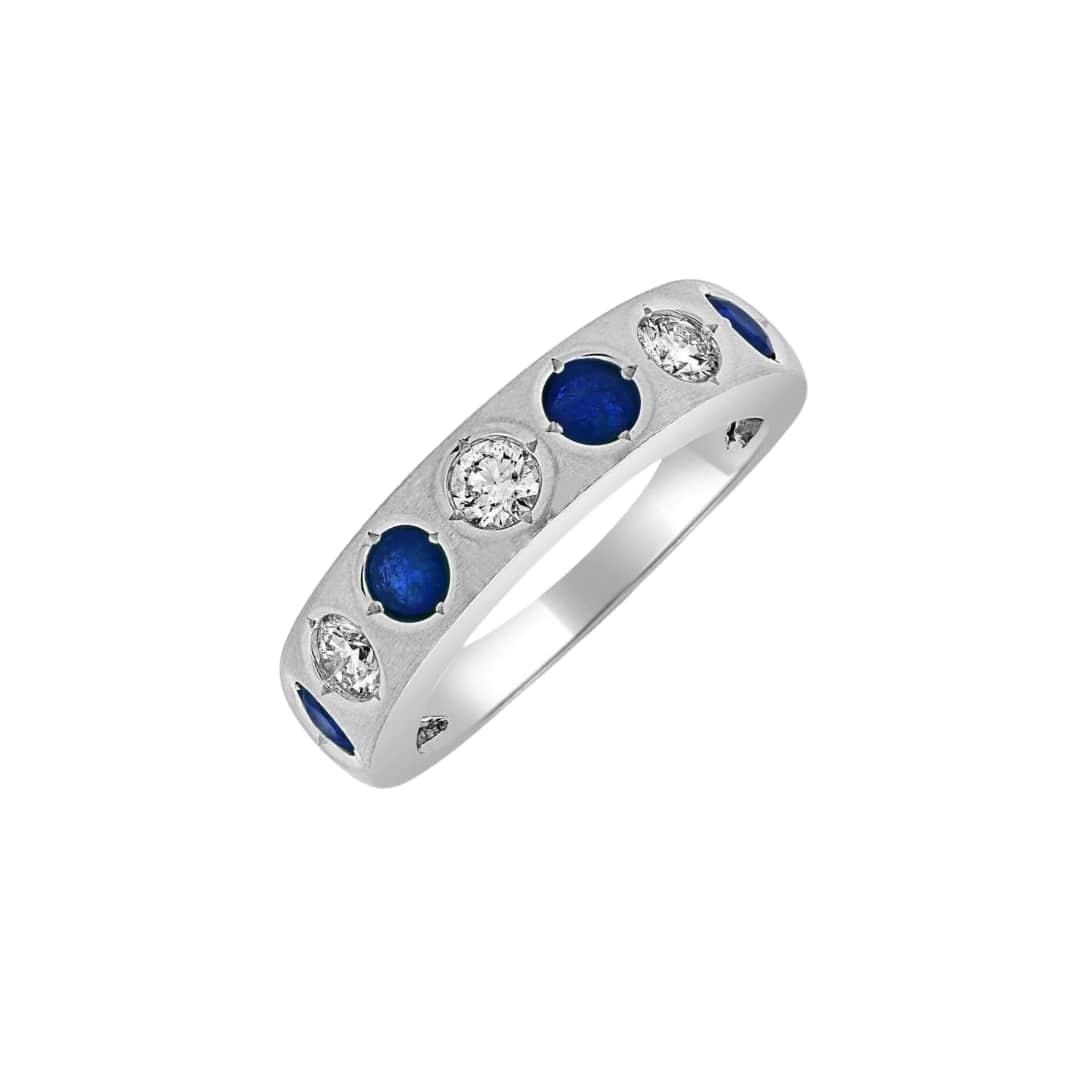 Sapphire and Diamond Inlay Ring