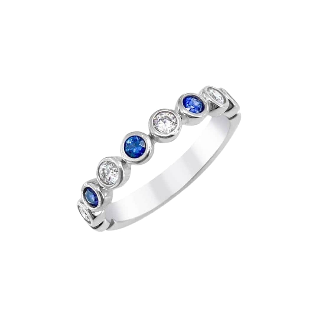 Sapphire and Diamond Bubble Band