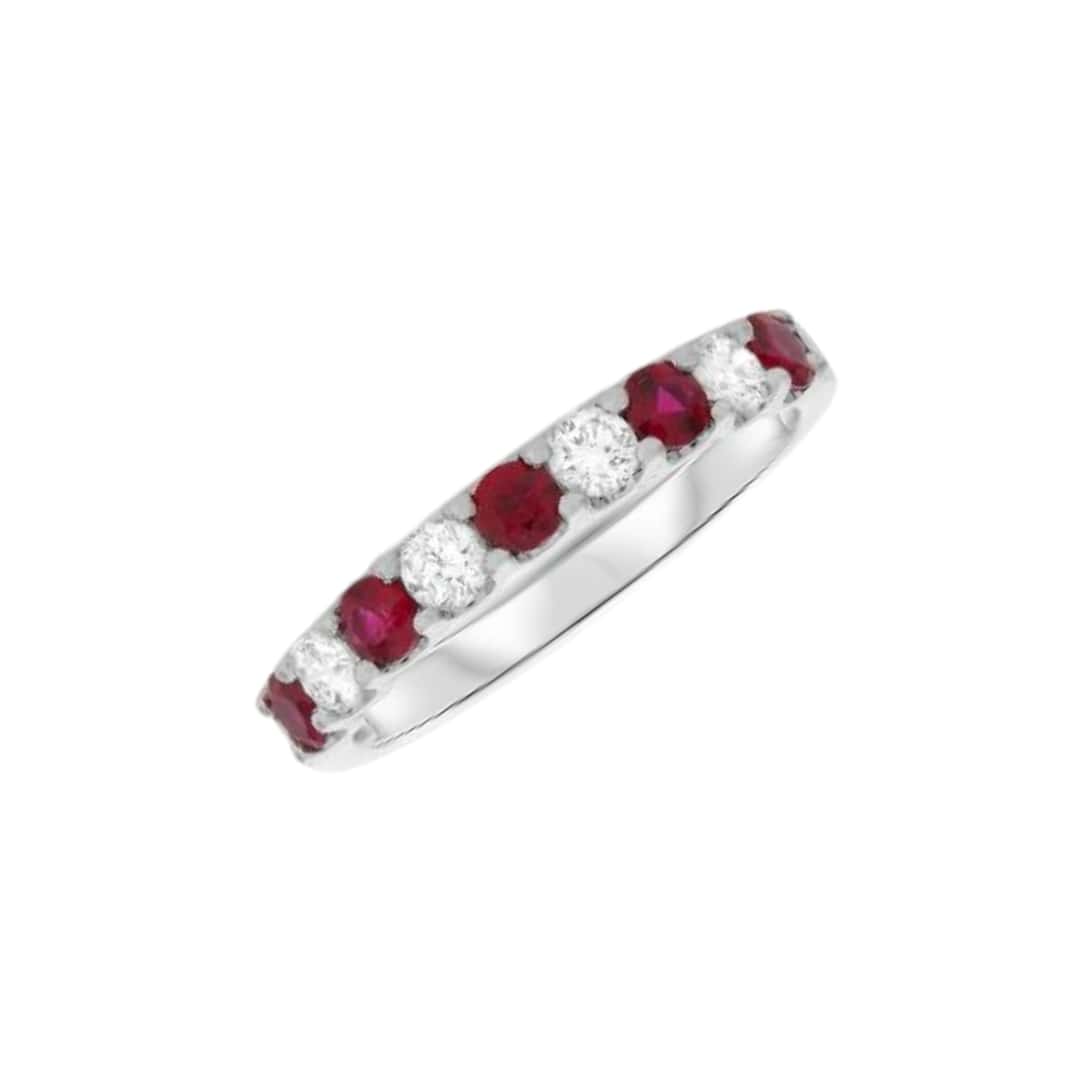 9 Stone Ruby and Diamond Band