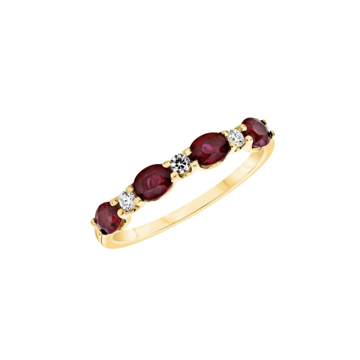 Oval Ruby and Diamond Band