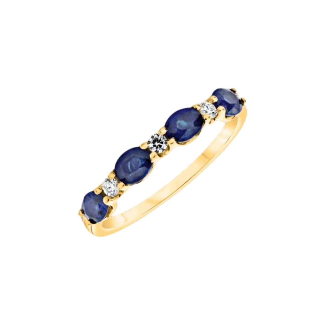 Oval Sapphire and Diamond Band