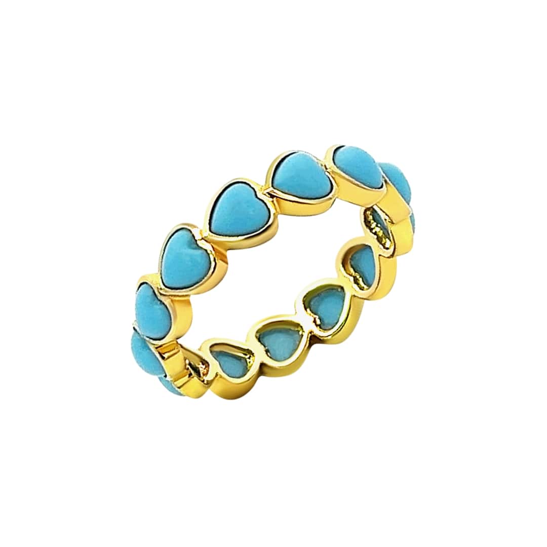 Turquoise Heart Eternity Ring