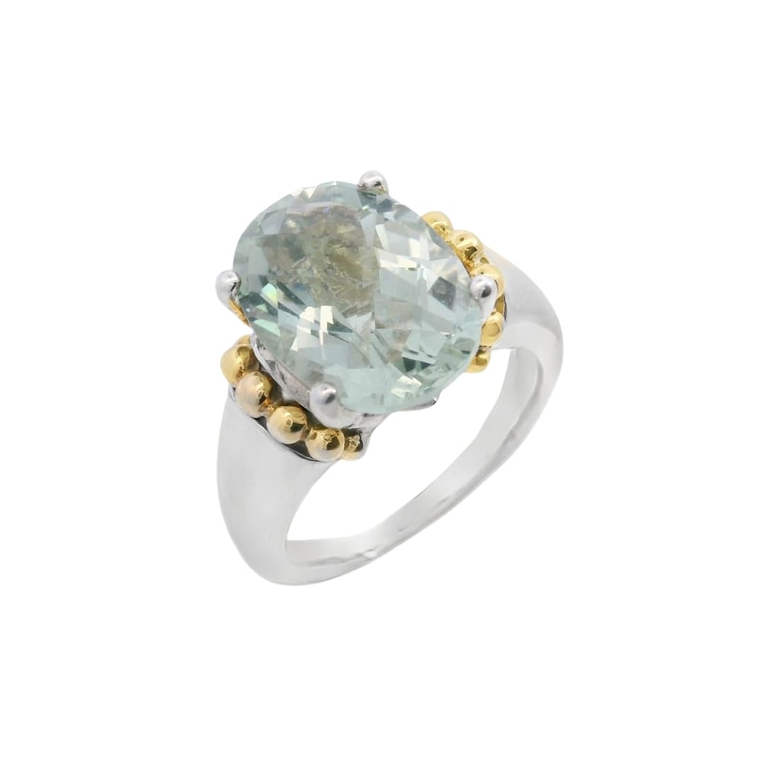 Oval Green Amethyst Ring