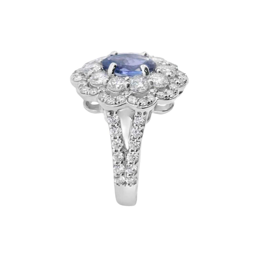 Oval Tanzanite and Diamond Ring