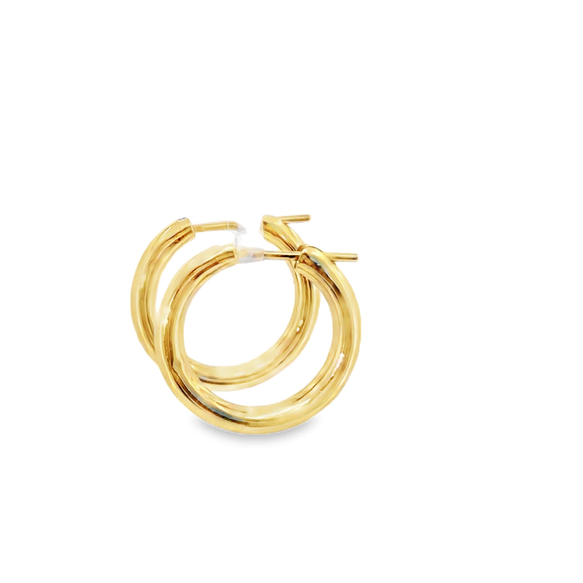 SMALL YELLOW GOLD HOOP EARRINGS