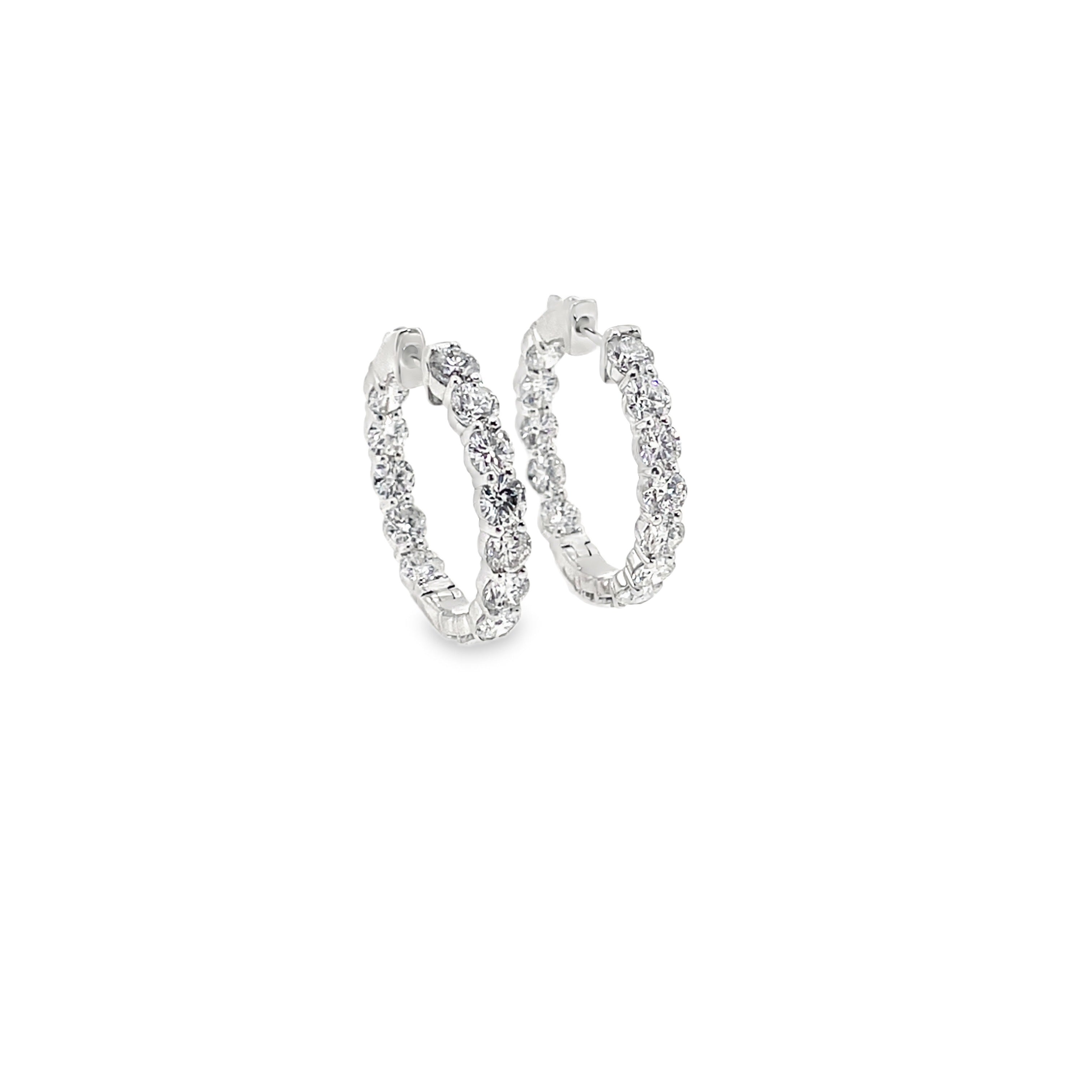 Inside-Out Diamond Hoop Earrings in White Gold