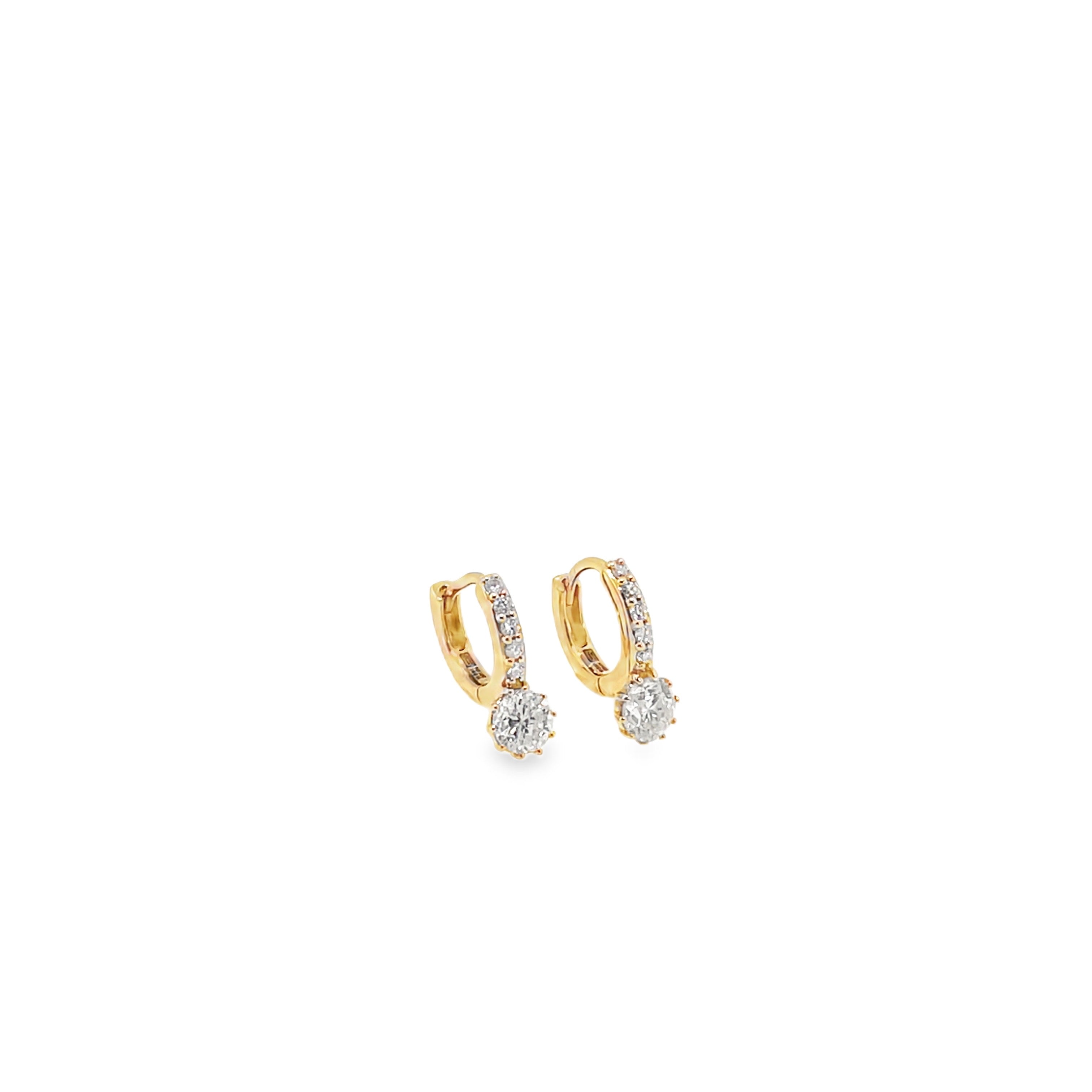 Diamond Drop Earrings in Yellow Gold