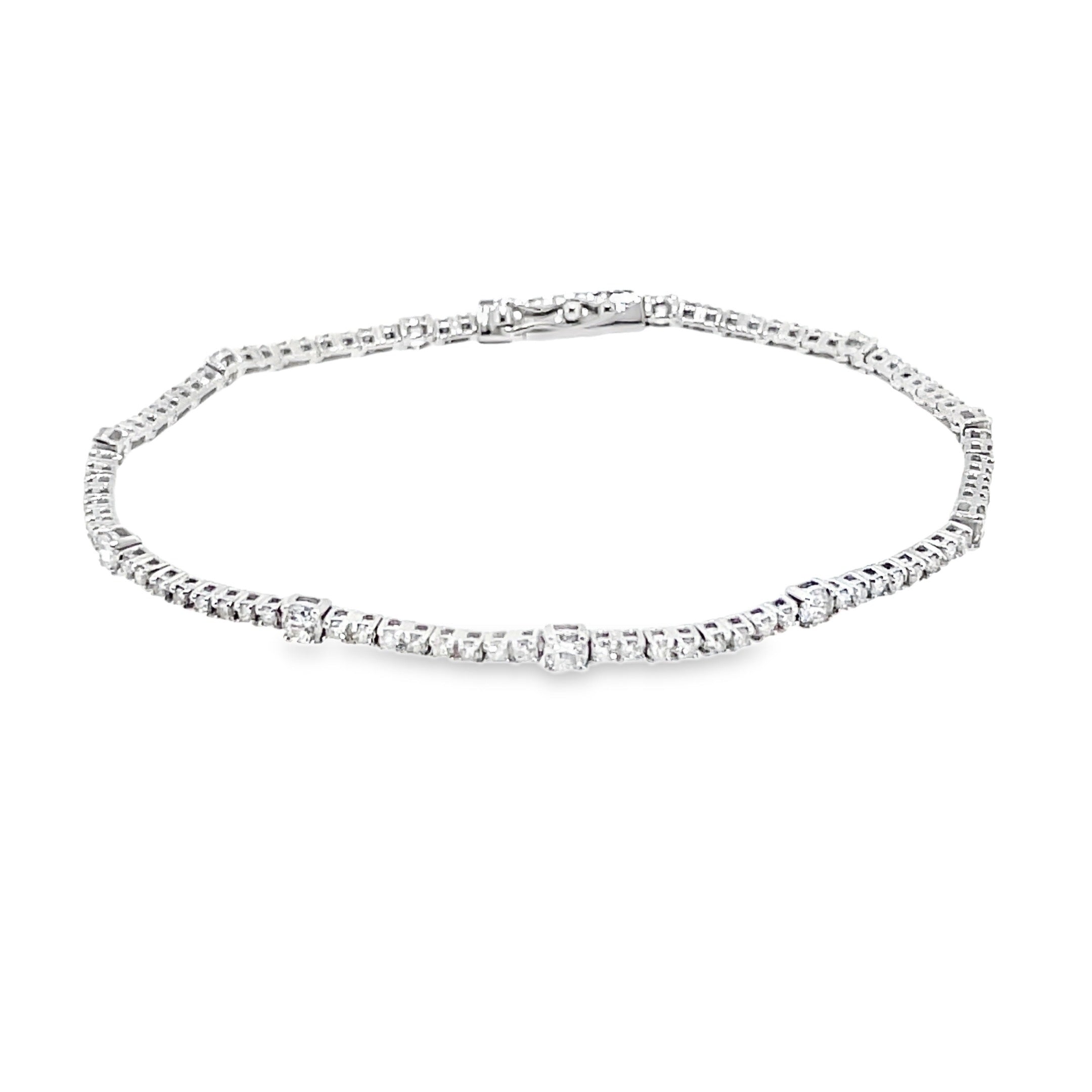 White Gold Diamond Station Tennis Bracelet