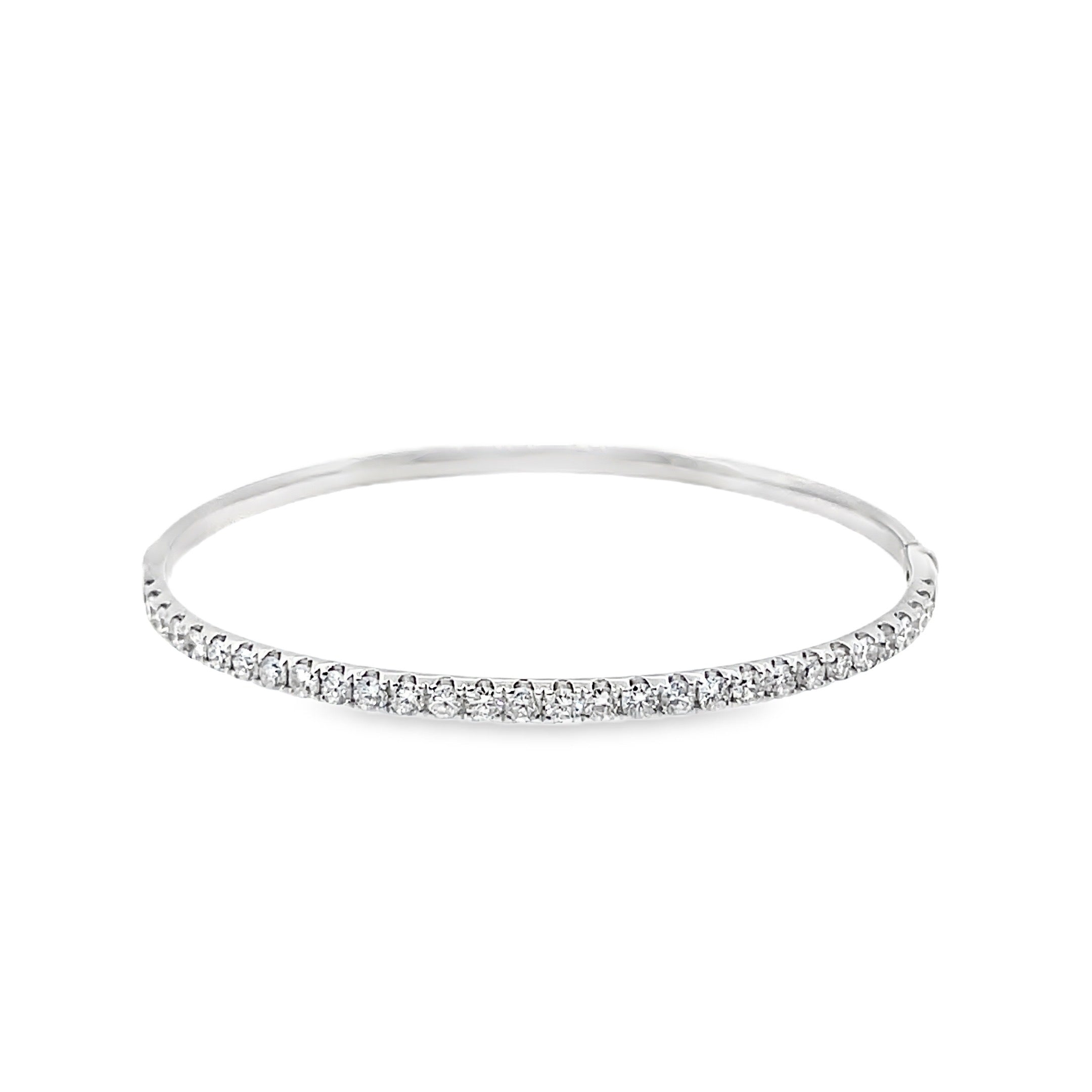 Diamond Half-Eternity Bangle in White Gold