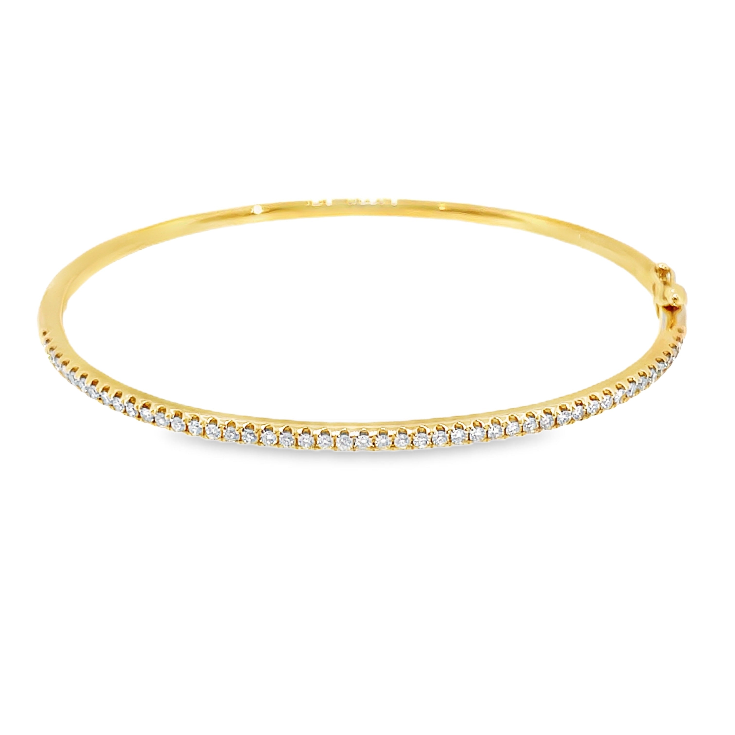 Diamond Half-Eternity Bangle in Yellow Gold