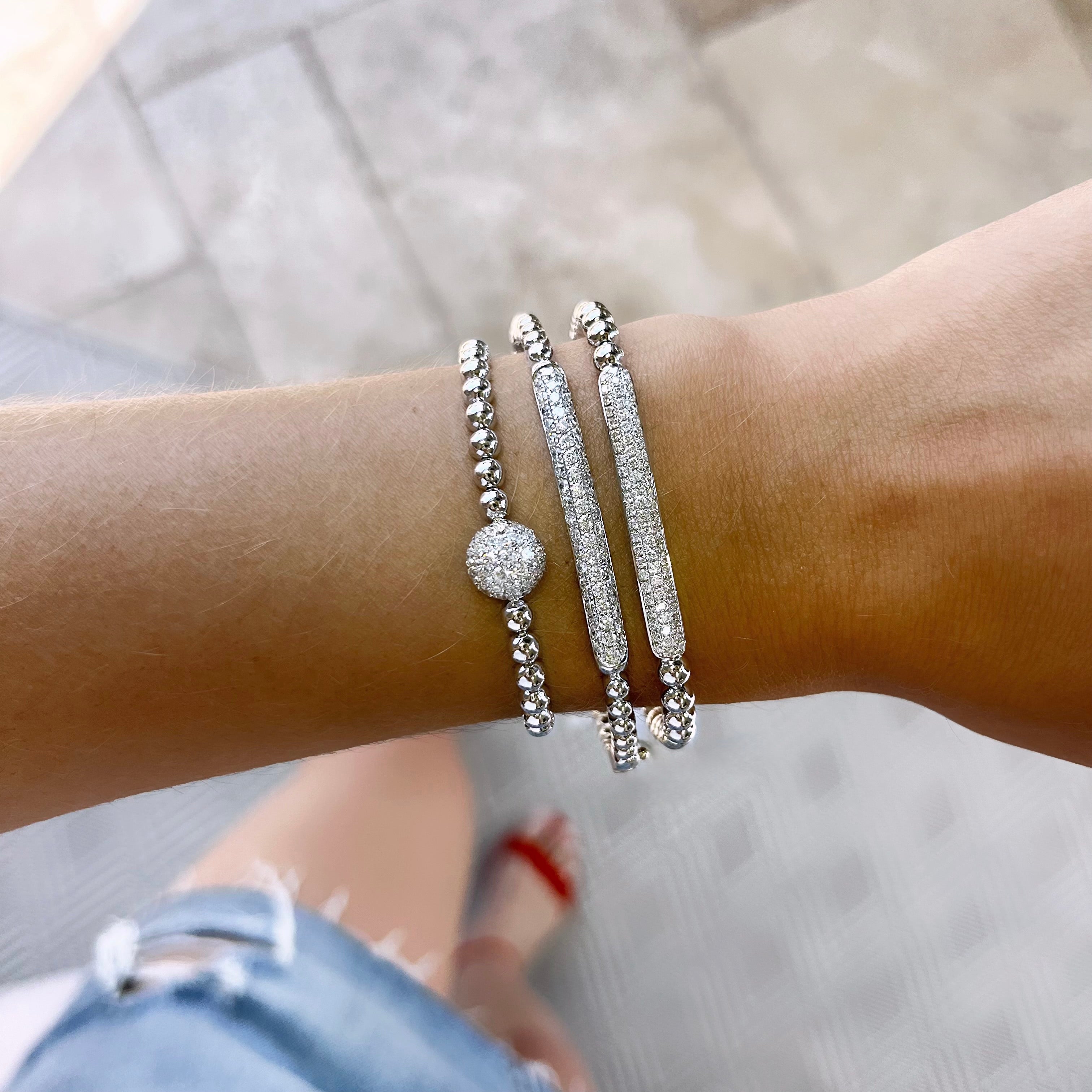 Pave Diamond Beaded Bracelet