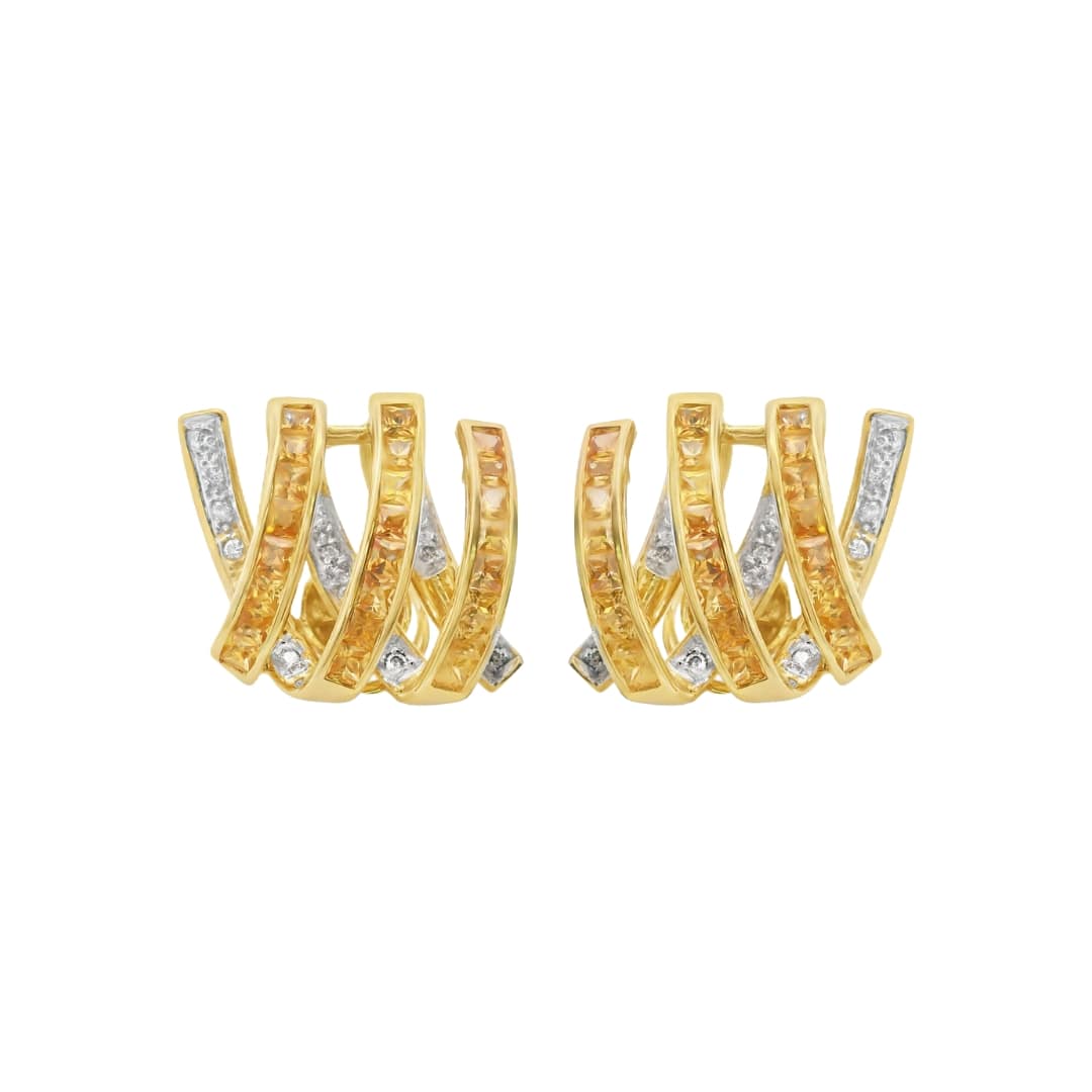 Citrine and Diamond Earrings