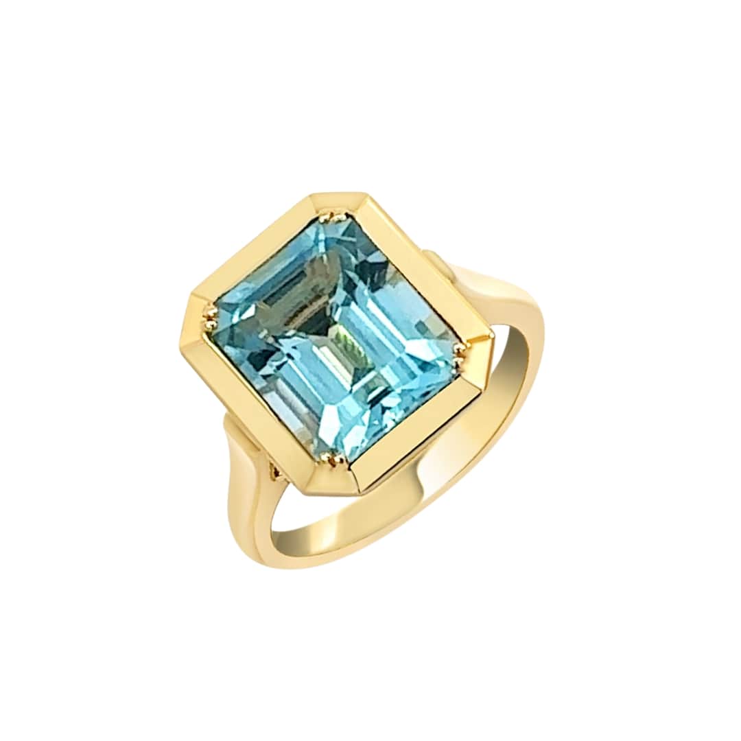 Bezel Set Sky Blue Topaz Ring