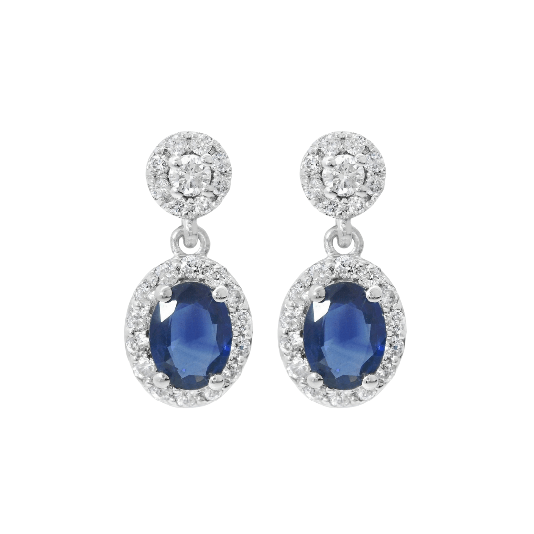 Sapphire and Diamond Drop Earrings