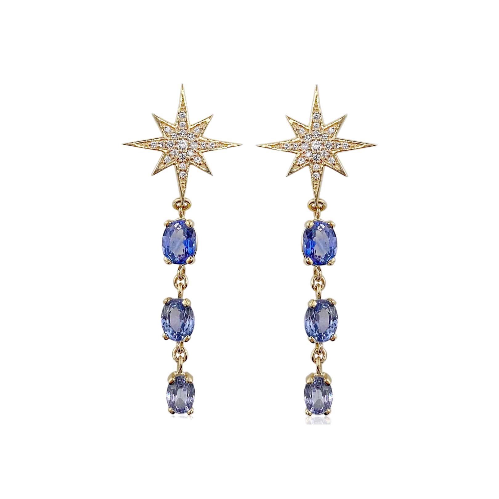 Starry Night Sapphire and Diamond Earrings