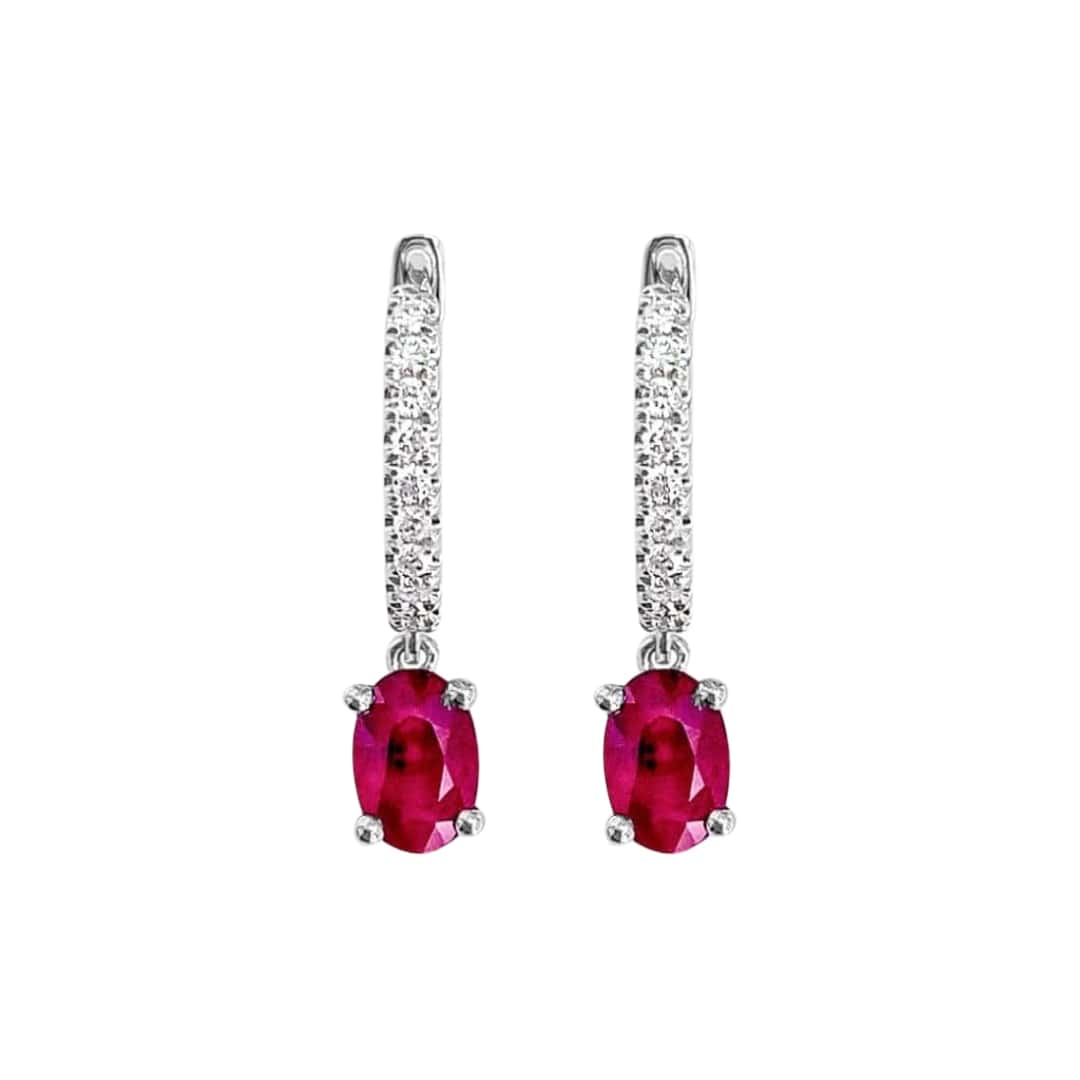 Ruby and Diamond Hoops