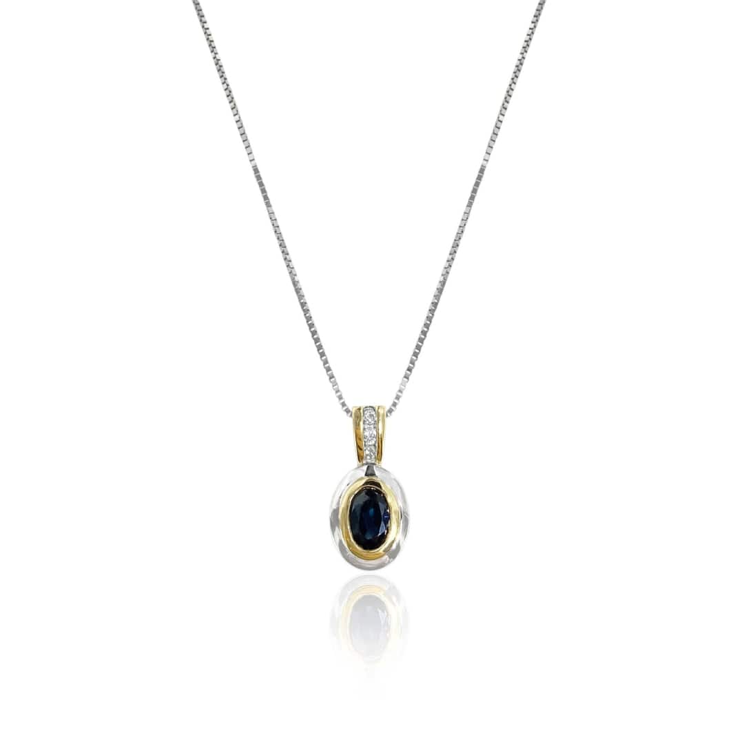 Midnight Sapphire and Diamond Pendant Necklace