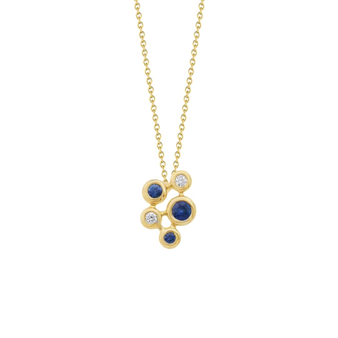 Sapphire and Diamond Bezel Necklace