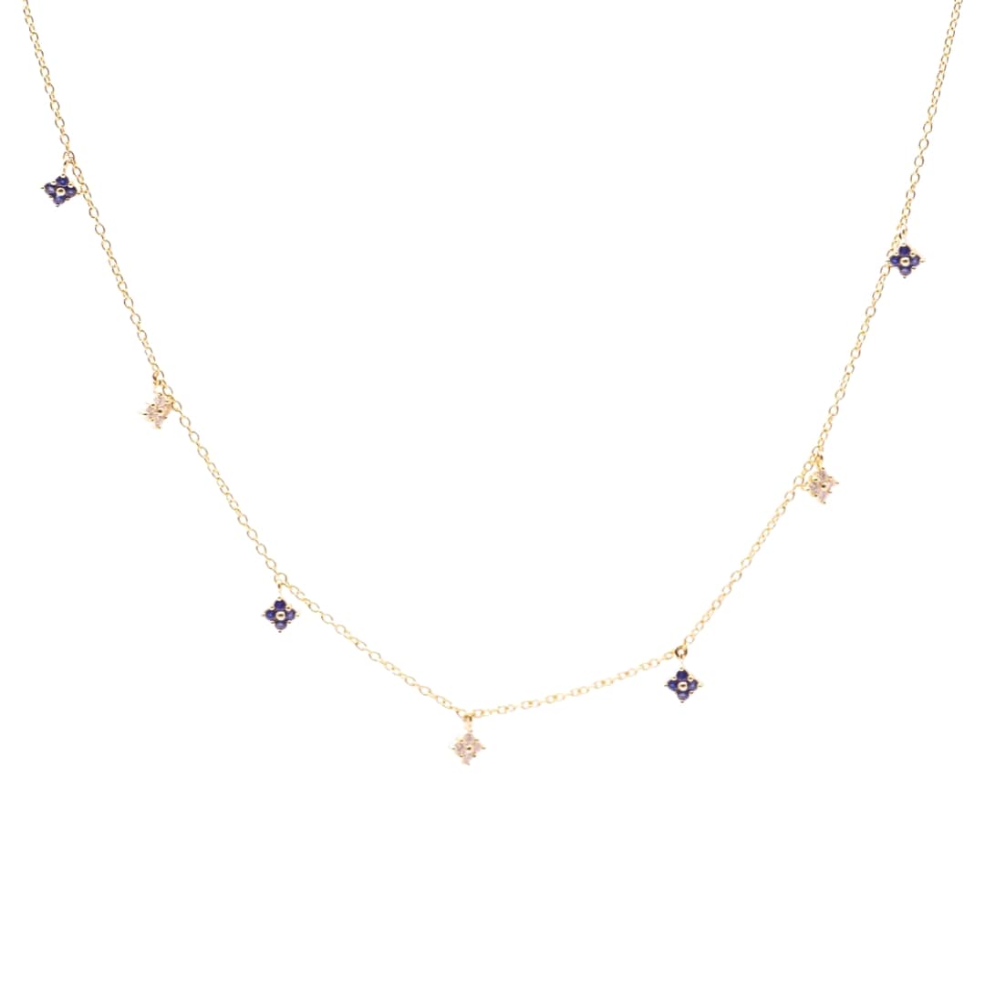 Dangling Sapphire and Diamond Necklace