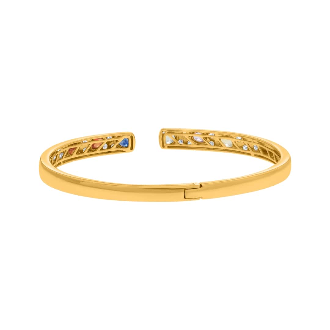 Scattered Fancy Sapphire and Diamond Bangle