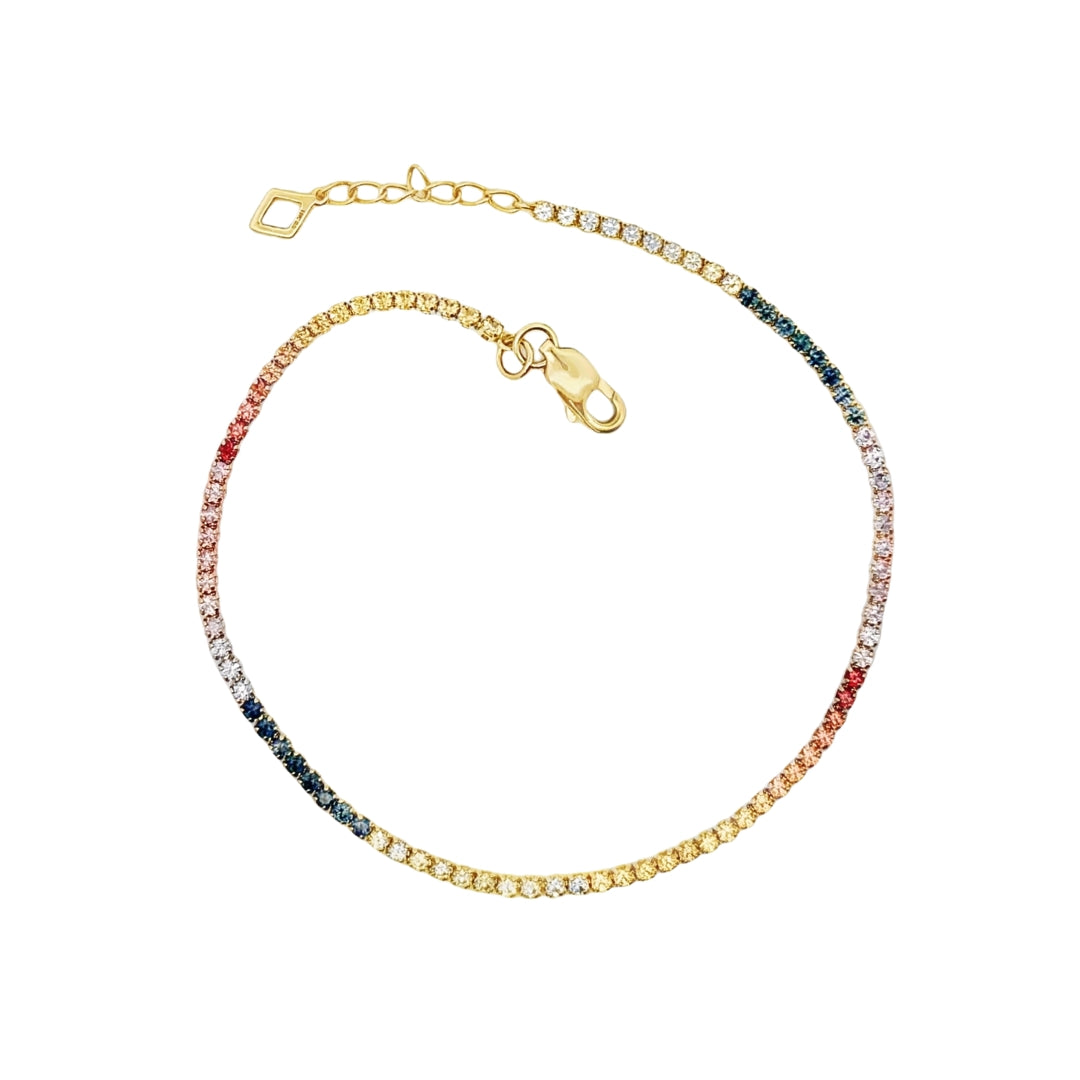 Rainbow Sapphire Tennis Bracelet