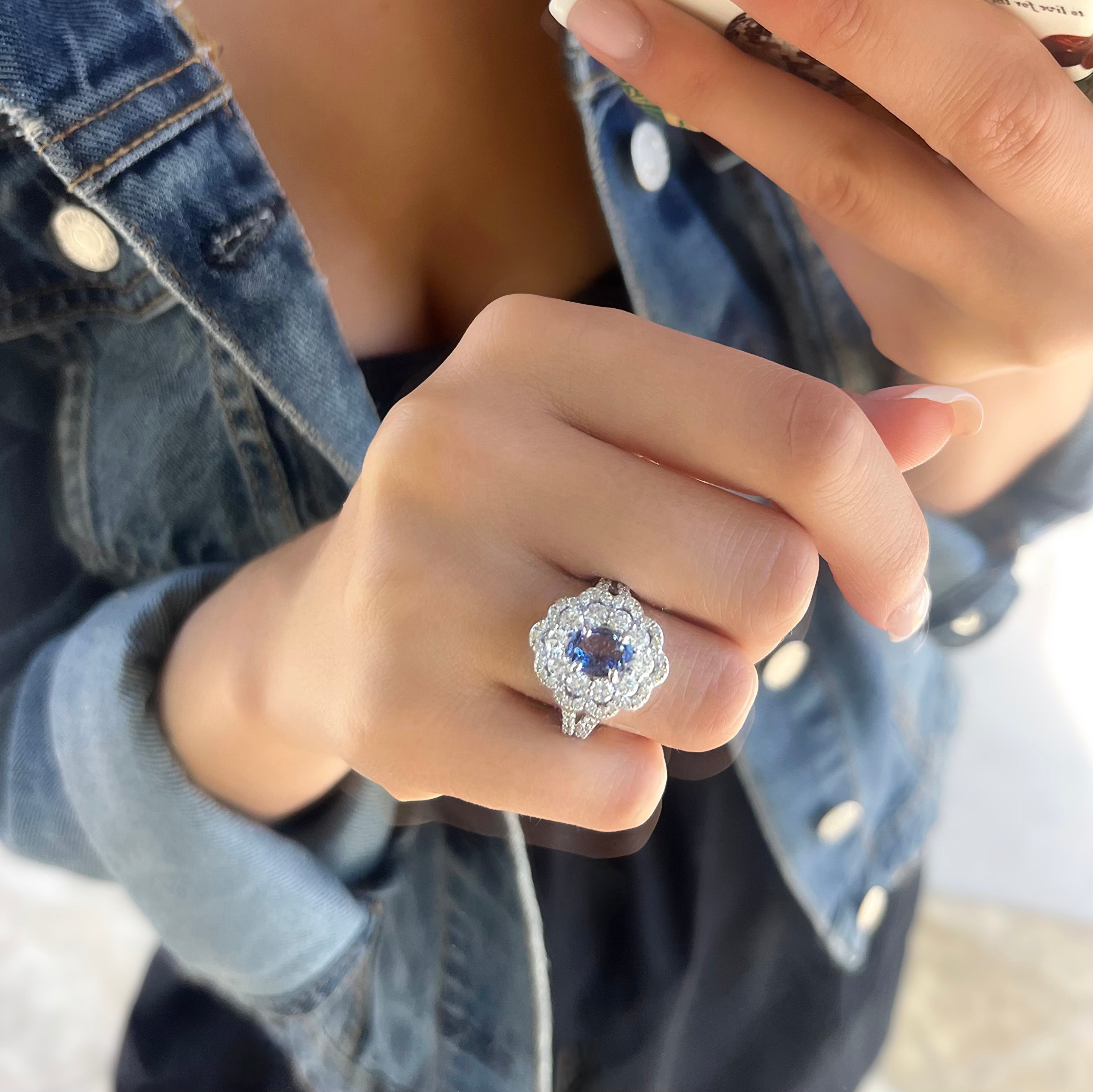 Oval Tanzanite and Diamond Ring