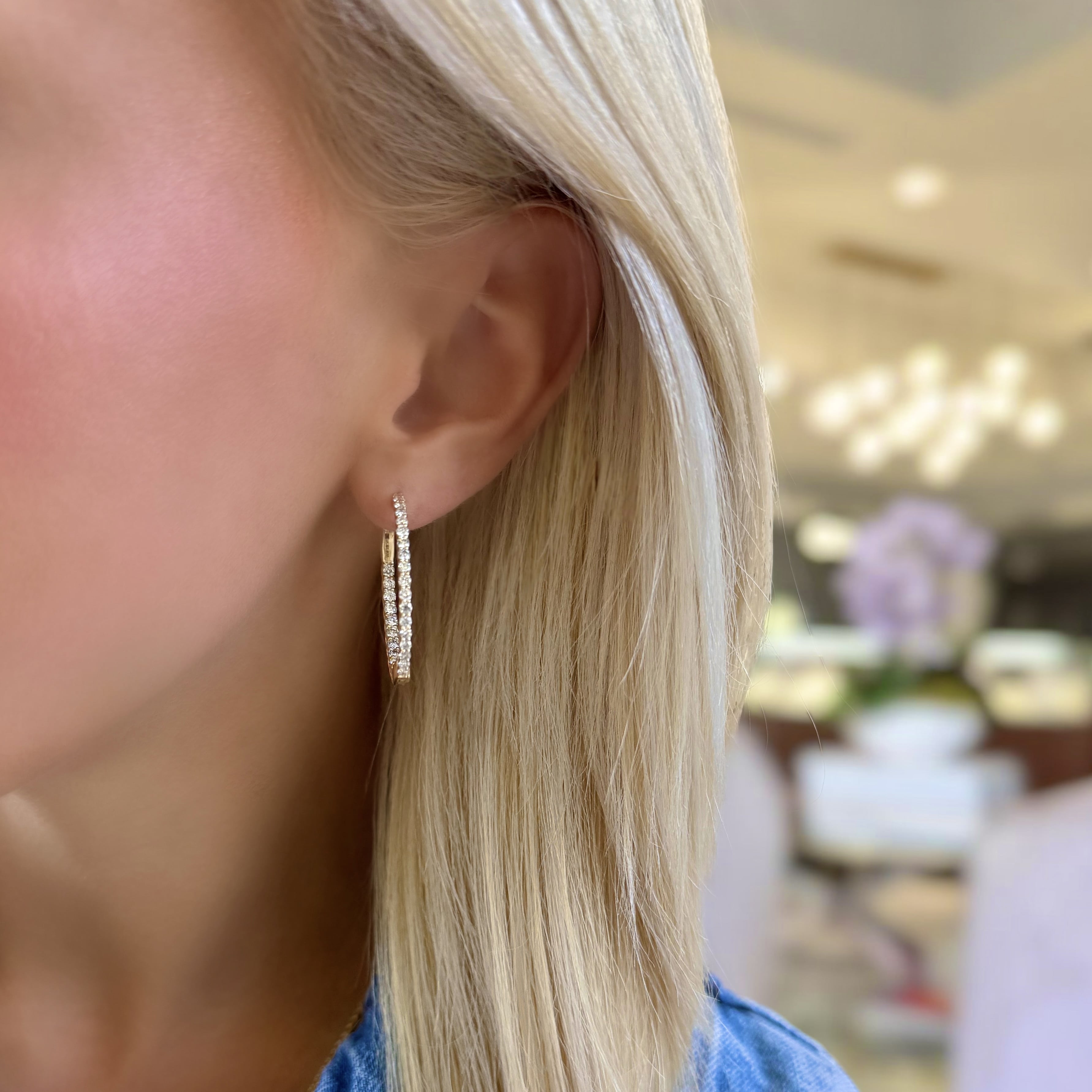 2ctw Inside Out Diamond Hoops