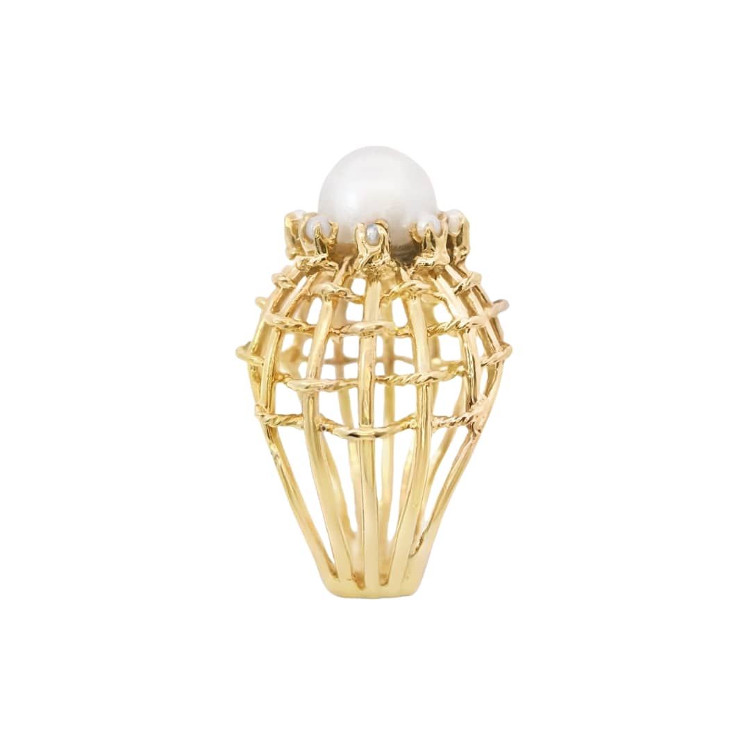 Pearl Halo Dome Ring