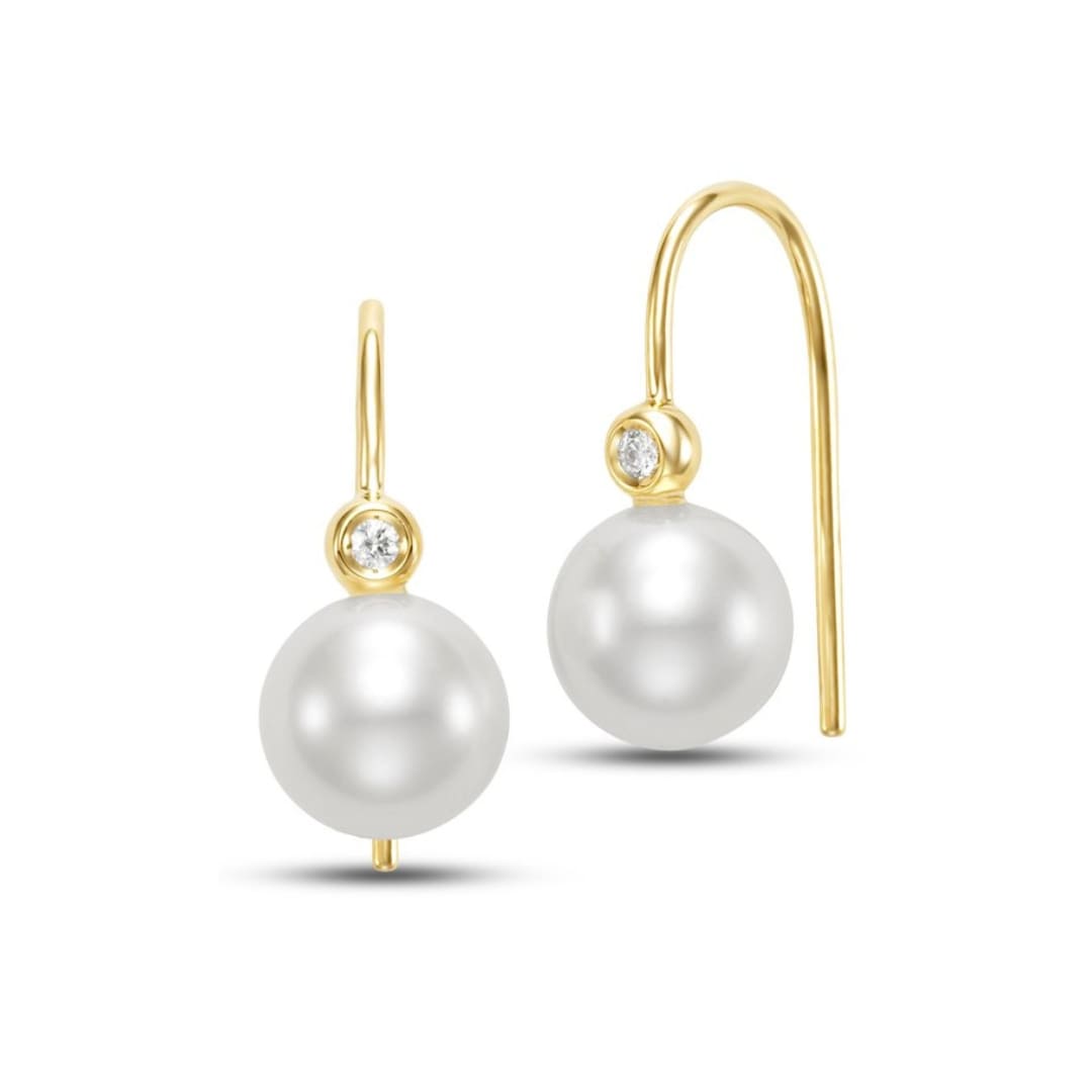 Pearl and Diamond Threader Earrings