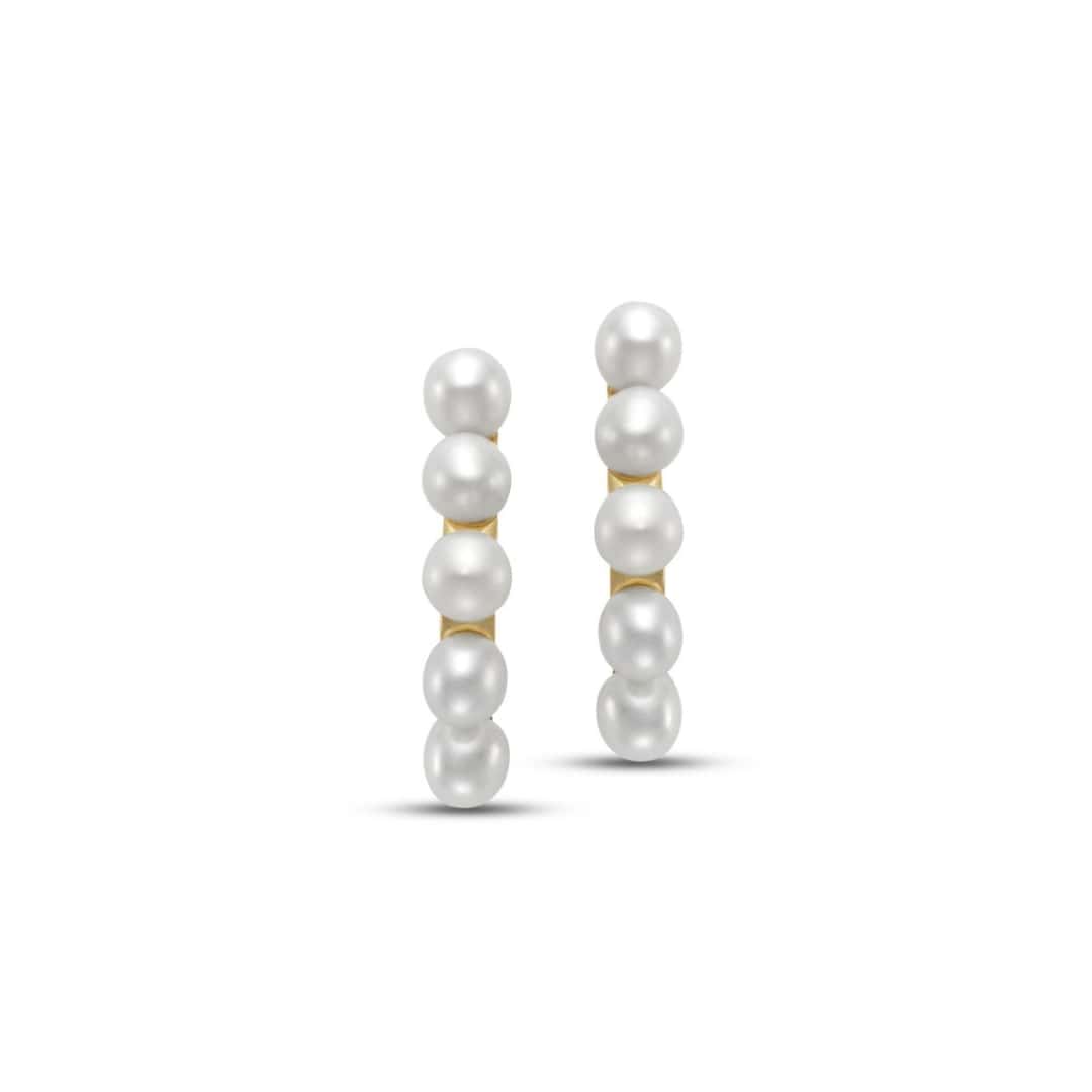 Mini Pearl Huggie Earrings