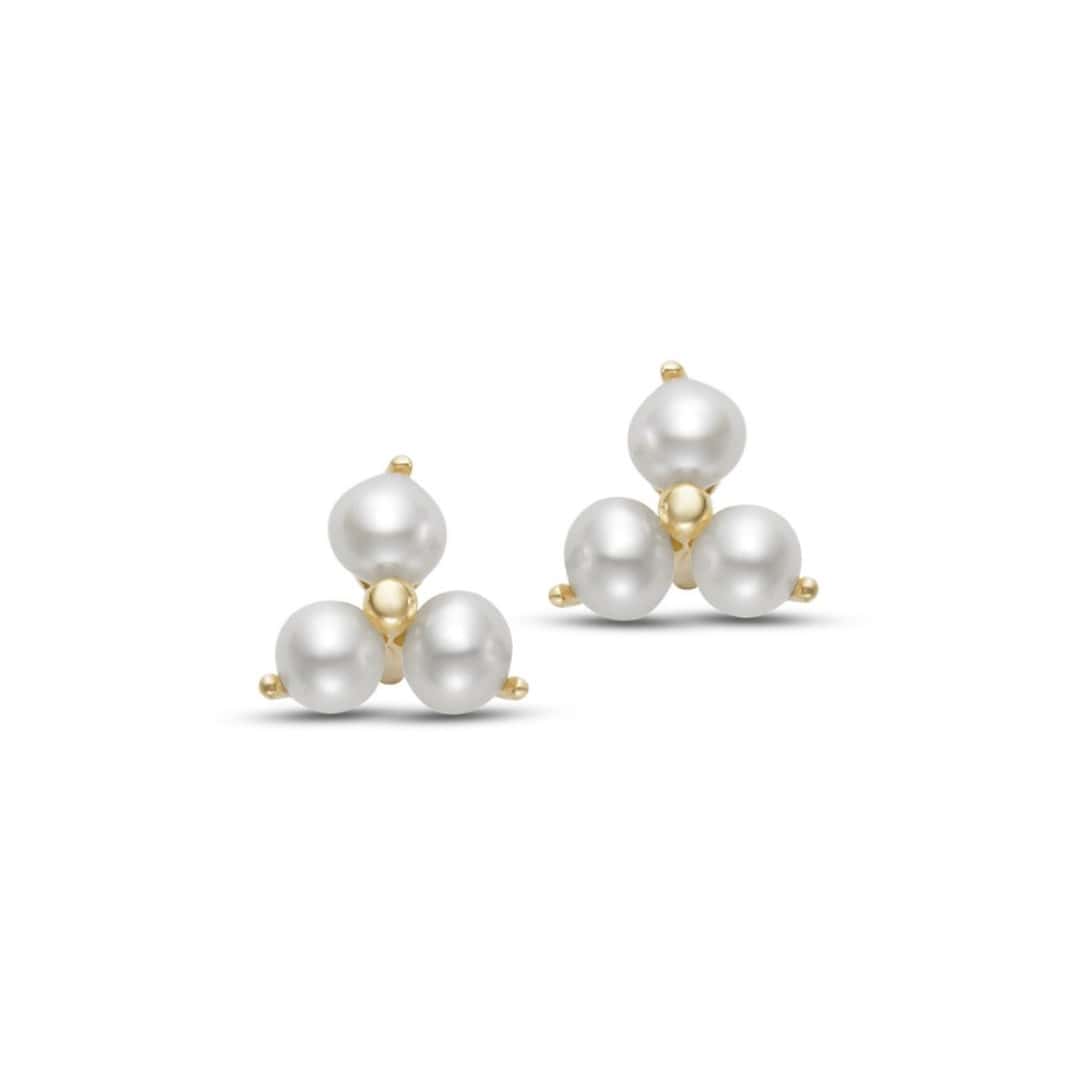 Pearl Trio Stud Earrings