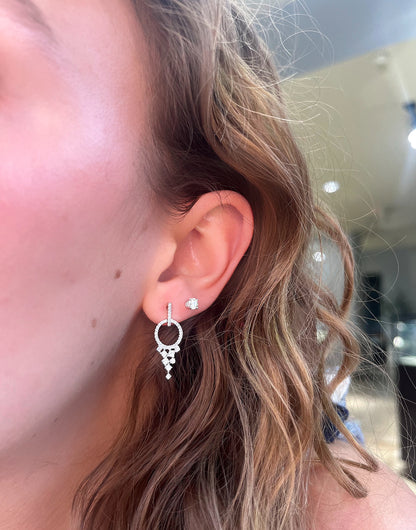 Diamond Circle Waterfall Earrings