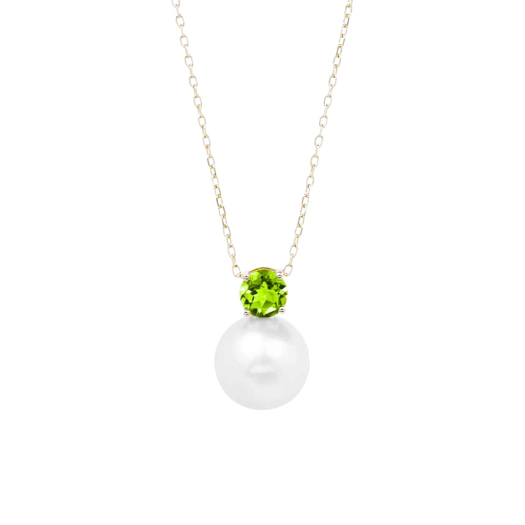 Peridot and Pearl Necklace