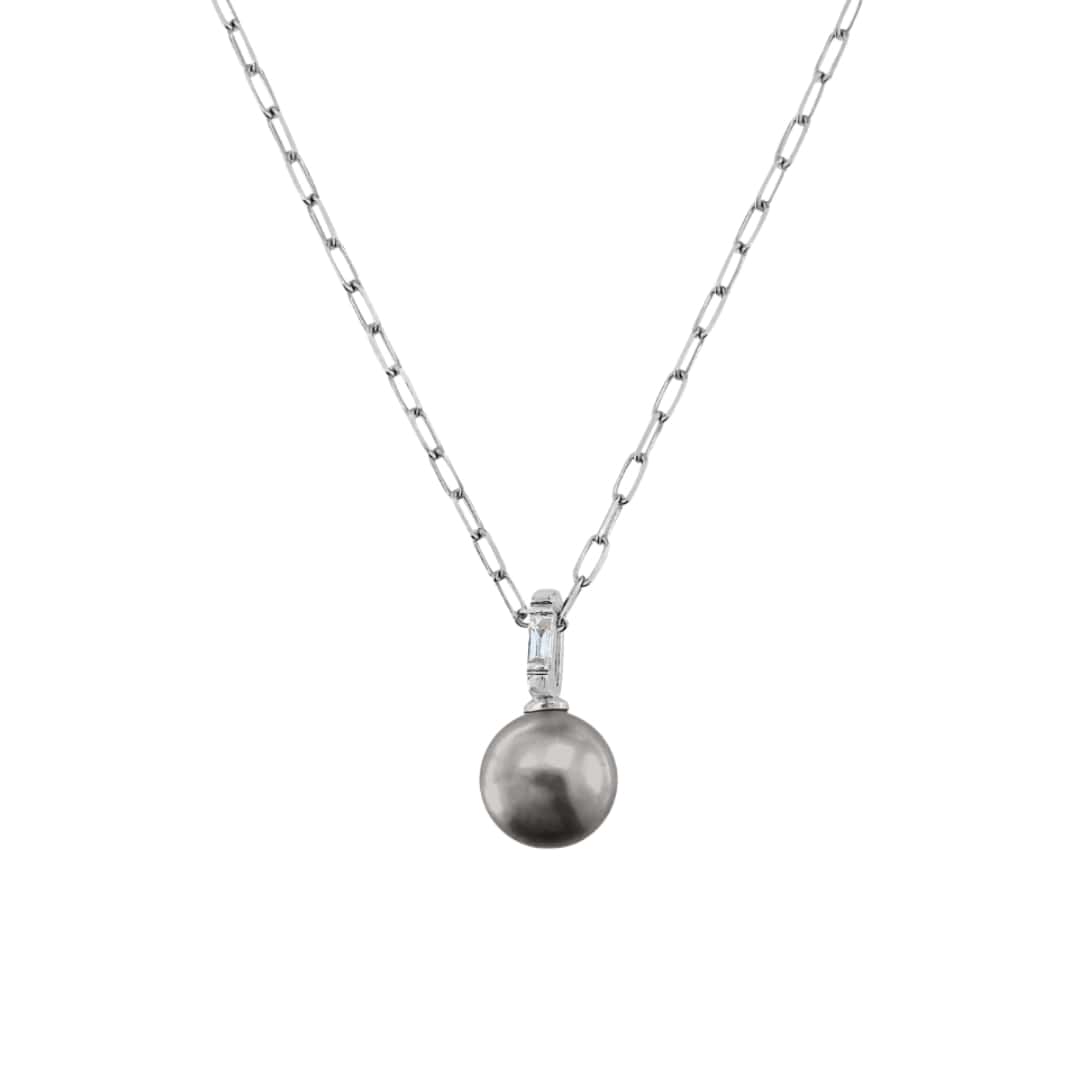 Tahitian Pearl and Diamond Pendant Necklace