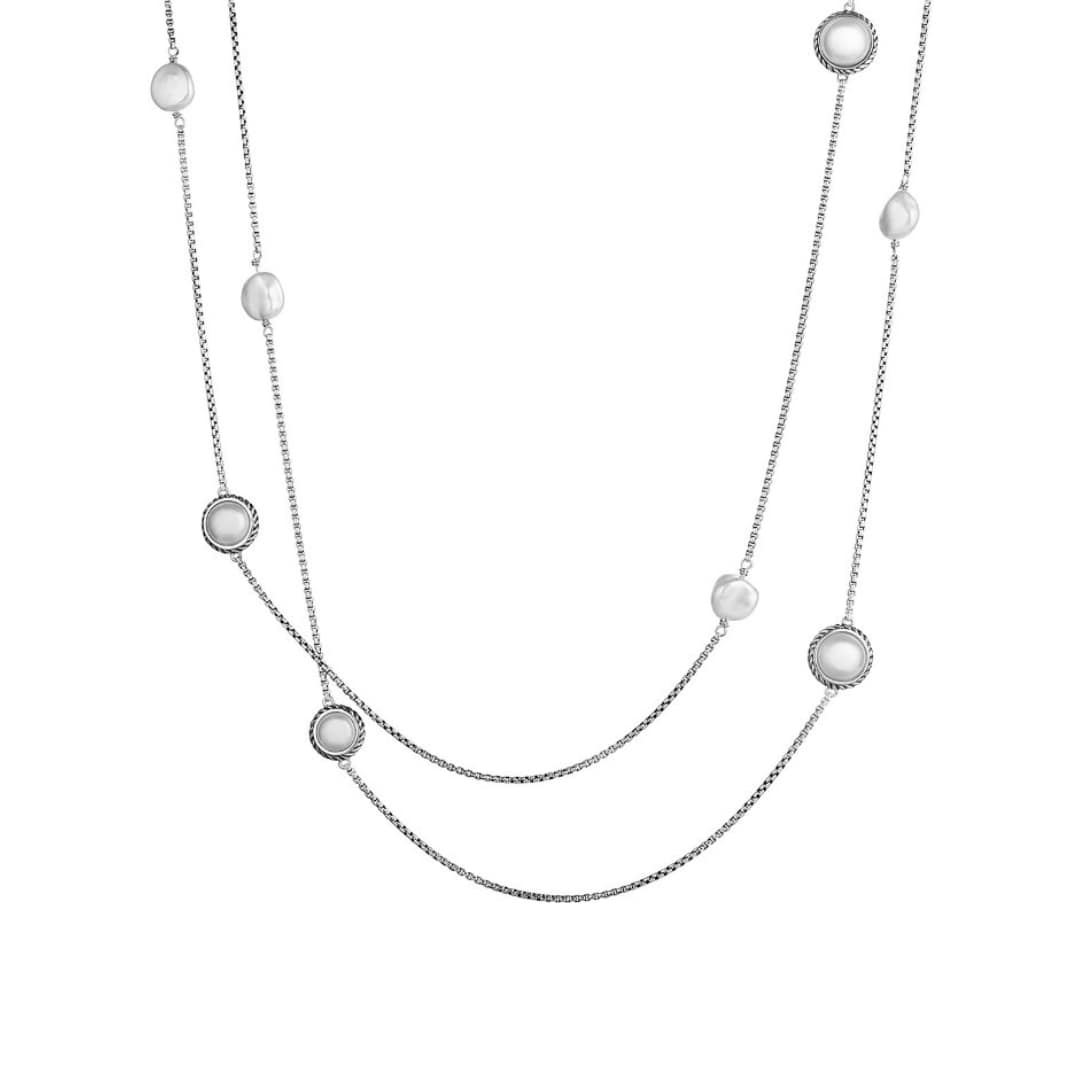 48" Pearl Station Necklace